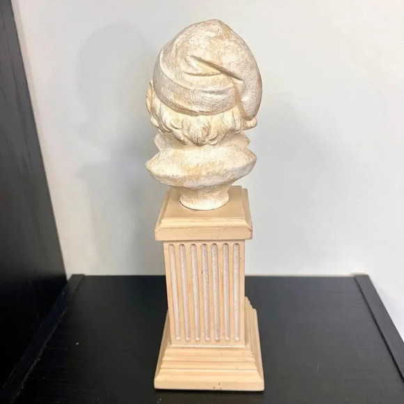 Vintage Antique Alabaster & Stone Bust Sculpture Of Young Boy Child 4" x 14" - Picture 4 of 10